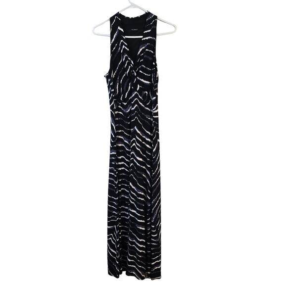 Planet Maxi Dress Women's 6 Black Gray Animal Print Twist Front Baby Doll Y2K - Picture 1 of 10